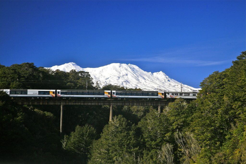 Tranz Scenic - Northern Explorer with Mt Ruapehu