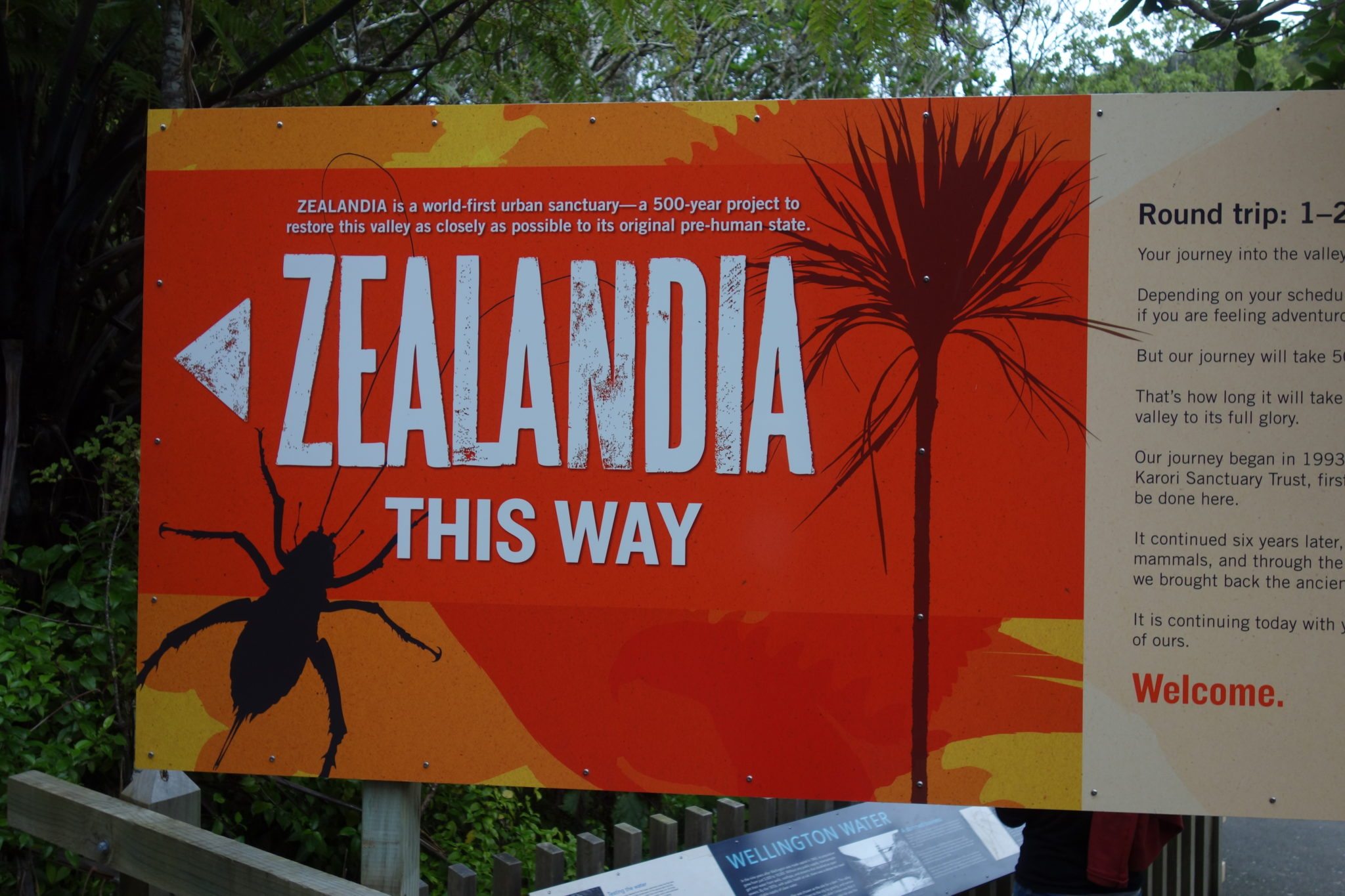 Zealandia entrance sign