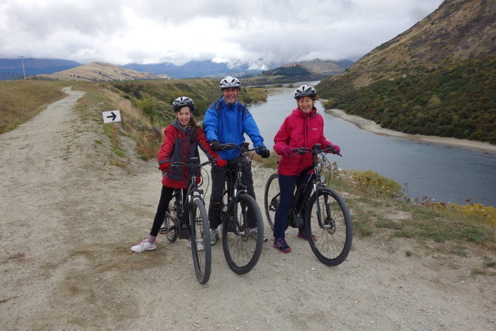 John, Barbara and Sarah exploring by bicycle.