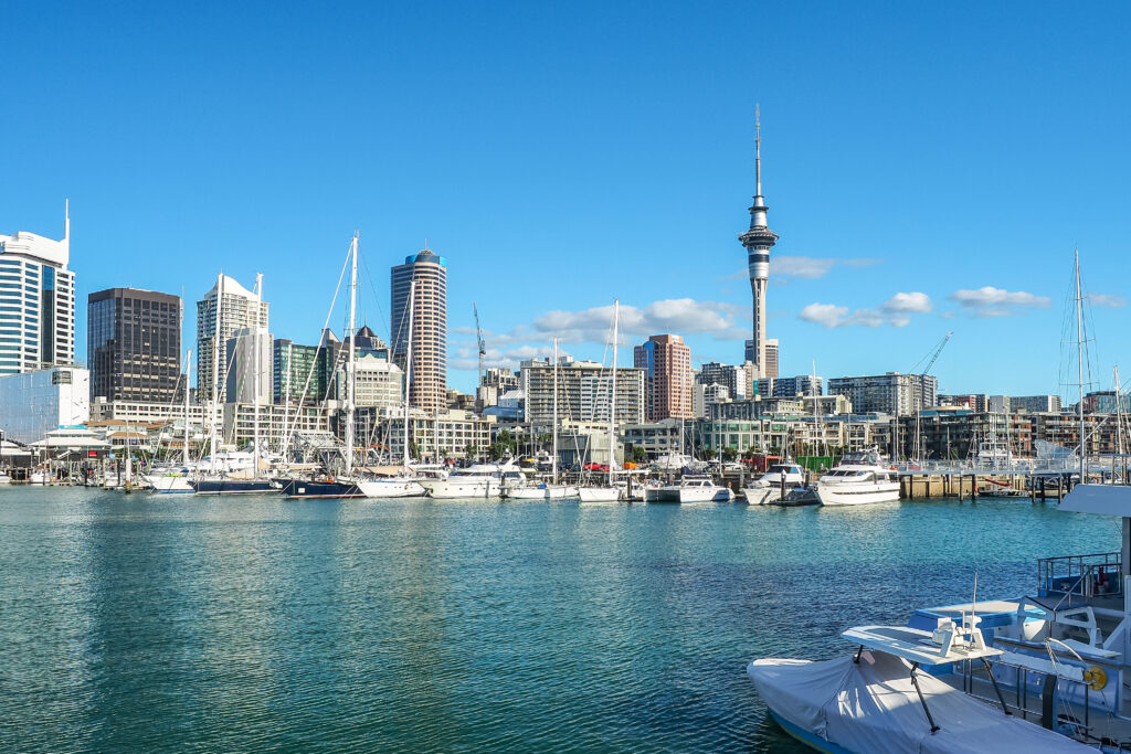 Auckland Harbour and Sky Tower