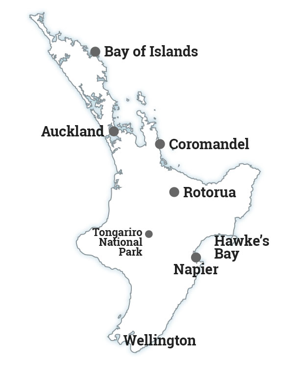 New Zealand North Island Map
