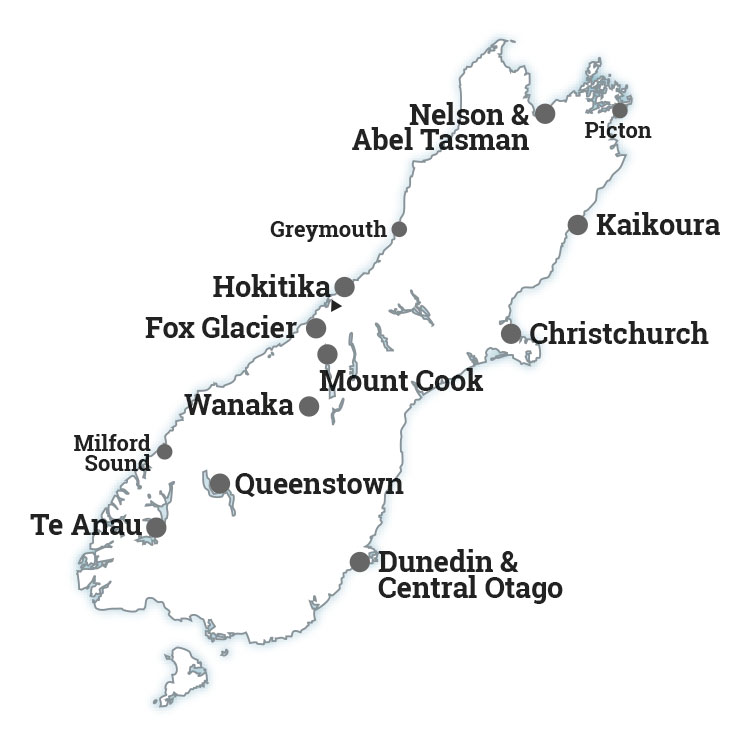New Zealand South Island Map